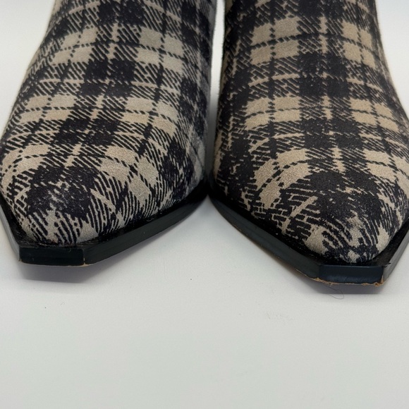 SANCTUARY Yes Girl Checked-Plaid Suede Booties Size 8M - Picture 7 of 16